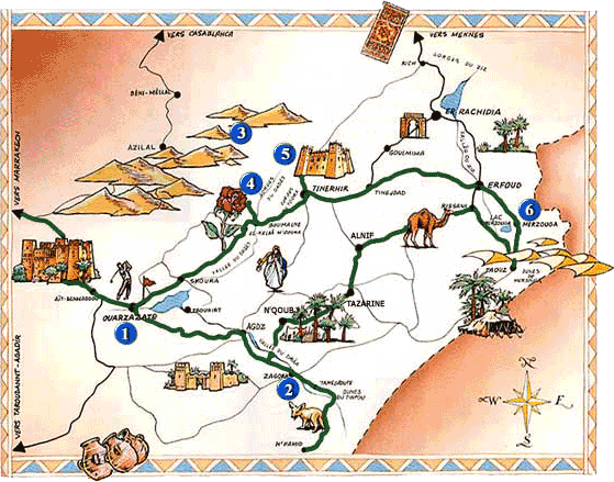 carte de Ouarzazate carte Ouarzazate